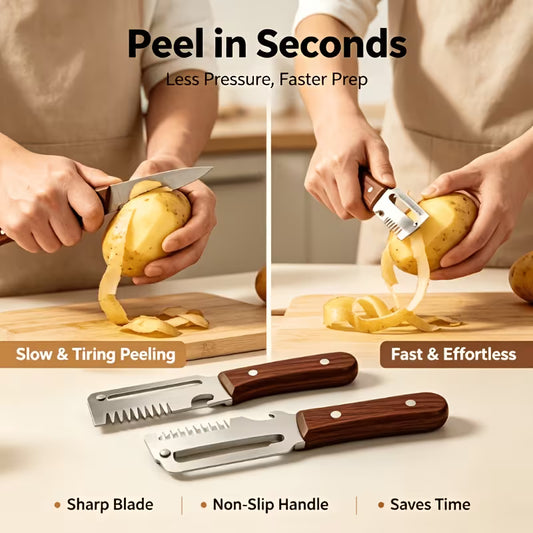 2pcs Multifunctional Stainless Steel Vegetable Peeler