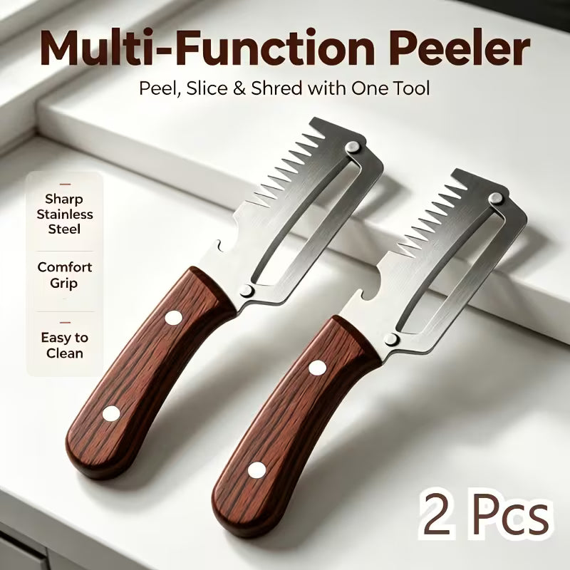 2pcs Multifunctional Stainless Steel Vegetable Peeler
