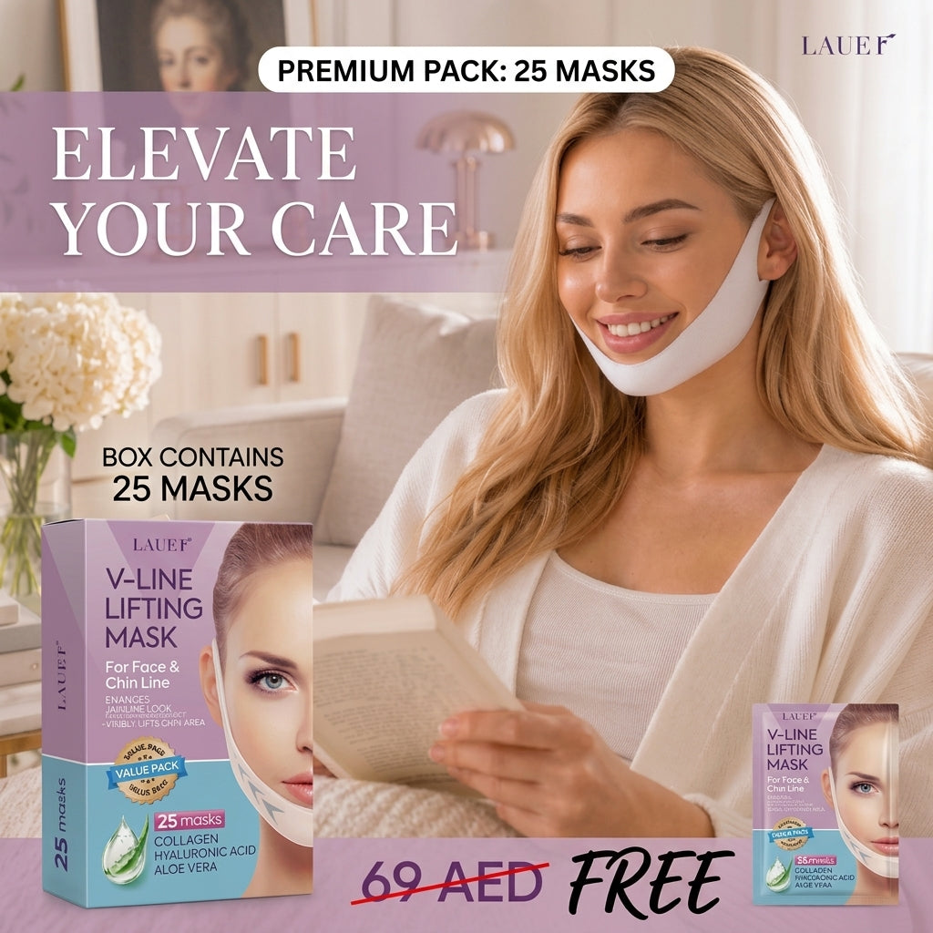 ✨Complete Electric Face & Neck Massager Kit + Ice Roller + 25 Face Masks   FOR 25 DAY COMPLETE SET/   مجموعة جهاز تدليك الوجه والرقبة الكهربائي