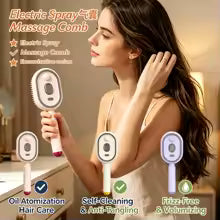 STEAM HAIR BRUSH WITH FREE HAIR OIL فرشاة شعر بالبخار مع زيت شعر مجاناً