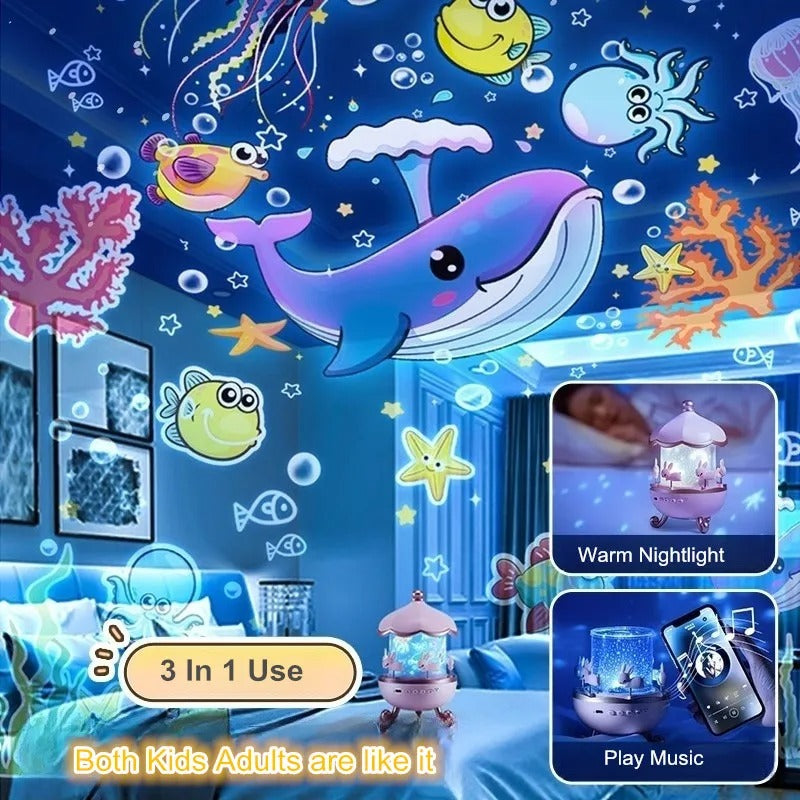 🌟 **Pink Castle Star Projector للأطفال | مصباح نجوم وموسيقى 360° للبنات** 💗