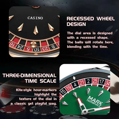 🎰 MARK Roulette Dial Watch – Luxury Casino-Inspired Men’s Watch ساعة MARK بتصميم الروليت