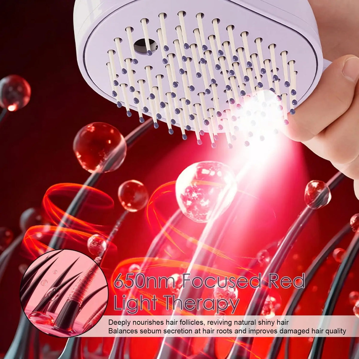 STEAM HAIR BRUSH WITH FREE HAIR OIL فرشاة شعر بالبخار مع زيت شعر مجاناً