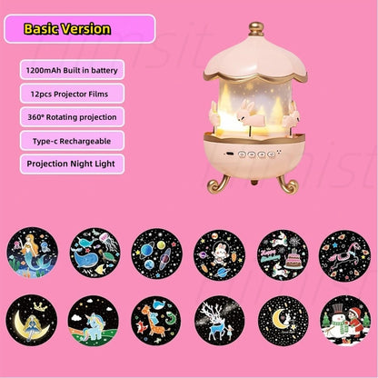 🌟 **Pink Castle Star Projector للأطفال | مصباح نجوم وموسيقى 360° للبنات** 💗