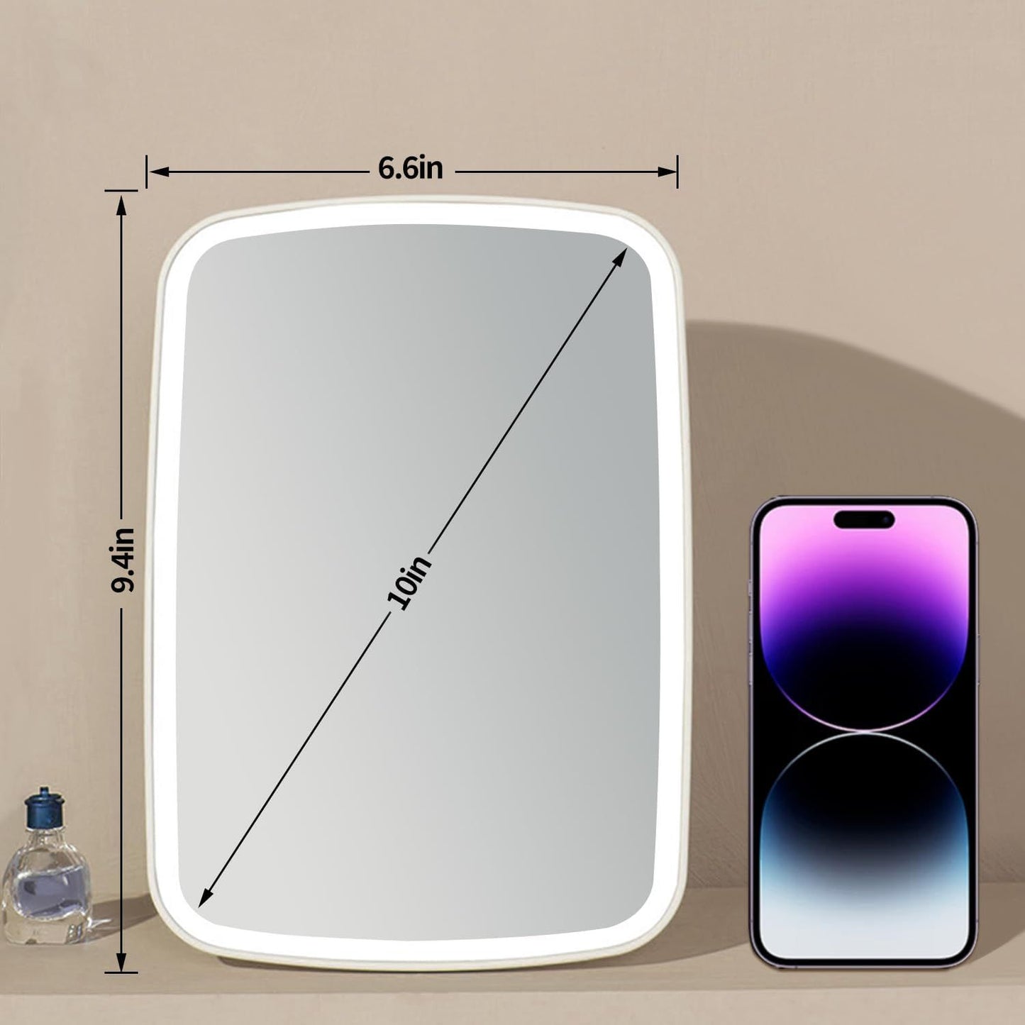 LumiGlow™ AuraFold LED Makeup Mirror – USB Rechargeable Vanity Mirror with 3 Light Modes